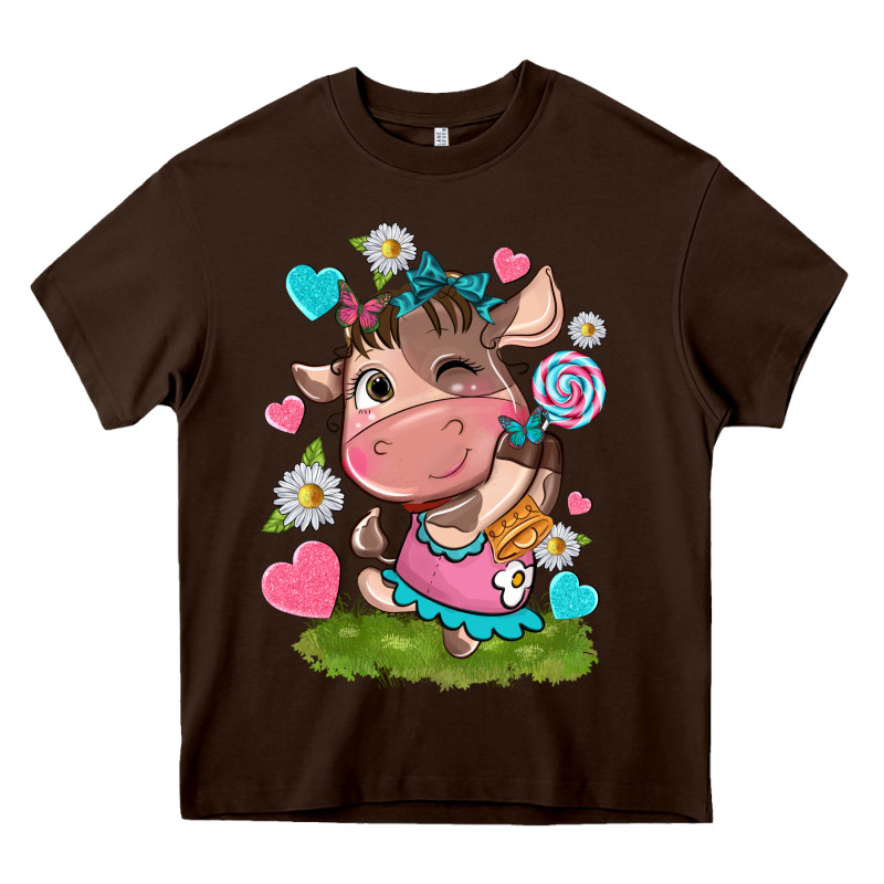 Little Cute Cow Heavy Core Tee by NancyCooperArtShop | Teevron