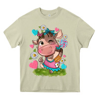 Mossy little cute cow Heavy Core Tee - NancyCooperArtShop