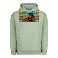 Pigment Oil Green rottweiler with sunflowers license plate Urban Hoodie - Artiststas