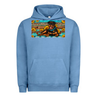Pigment Pebble Blue rottweiler with sunflowers license plate Urban Hoodie - Artiststas