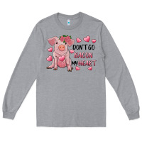 Heather Grey Valentine's Day Don't Go Bacon My Heart Long Sleeve Tee - RanaPortraitStore