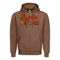 Chestnut Feliz Navidad With Sombrero Tree Zipper Hoodie - BundleAndBundleShop