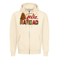 Sandshell Feliz Navidad With Sombrero Tree Zipper Hoodie - BundleAndBundleShop