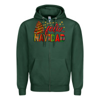 Sports Green Feliz Navidad With Sombrero Tree Zipper Hoodie - BundleAndBundleShop