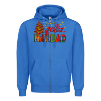 True Royal Feliz Navidad With Sombrero Tree Zipper Hoodie - BundleAndBundleShop