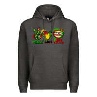 Charcoal Heather peace love juneteenth Premium Hoodie - FaDigitalArtStudio