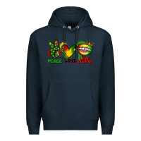 Navy peace love juneteenth Premium Hoodie - FaDigitalArtStudio