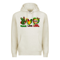 Oatmeal Heather peace love juneteenth Premium Hoodie - FaDigitalArtStudio