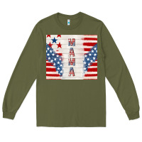 Army Green mama usa Long Sleeve Tee - TumblerDesignByShophia
