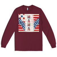 Burgundy mama usa Long Sleeve Tee - TumblerDesignByShophia