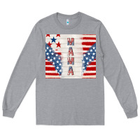 Heather Grey mama usa Long Sleeve Tee - TumblerDesignByShophia