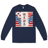 Navy mama usa Long Sleeve Tee - TumblerDesignByShophia