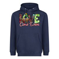 Navy Love Came Down Heavyweight Hoodie - CowhideDigitalArt