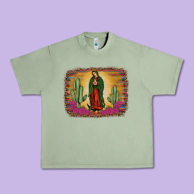 Western Our Lady Of Guadalupe Urban Heavy Tee Designed By Jahusdesignshop