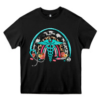 Black nurse rainbow Heavy Core Tee - NancyCooperArtShop