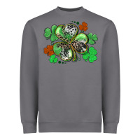 Storm St. Patrick's Day shamrock leopard and cowhide Heavyweight Sweatshirt - CowGirlArtShop