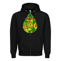Black St.patrick's teardrop earrings Zipper Hoodie - FaDigitalArtStudio