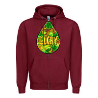 Burgundy St.patrick's teardrop earrings Zipper Hoodie - FaDigitalArtStudio