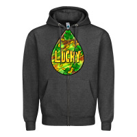 Charcoal Heather St.patrick's teardrop earrings Zipper Hoodie - FaDigitalArtStudio
