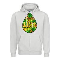 Dove Grey St.patrick's teardrop earrings Zipper Hoodie - FaDigitalArtStudio