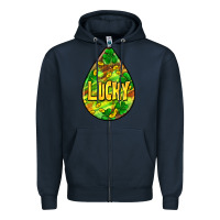 Navy St.patrick's teardrop earrings Zipper Hoodie - FaDigitalArtStudio