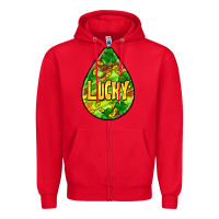 Red St.patrick's teardrop earrings Zipper Hoodie - FaDigitalArtStudio