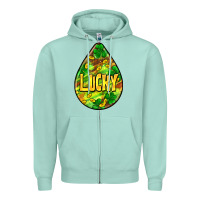 Seafoam St.patrick's teardrop earrings Zipper Hoodie - FaDigitalArtStudio