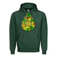 Sports Green St.patrick's teardrop earrings Zipper Hoodie - FaDigitalArtStudio