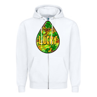 White St.patrick's teardrop earrings Zipper Hoodie - FaDigitalArtStudio
