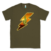Army Green Cactus Sunset Lightning Classic Tee - Bettercallsaul
