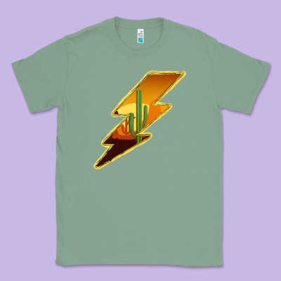 Cactus Sunset Lightning Classic Tee Designed By Bettercallsaul