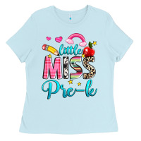 Baby Blue little miss pre k Ladies Tee - NancyCooperArtShop