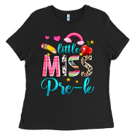 Black little miss pre k Ladies Tee - NancyCooperArtShop