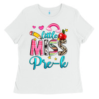 White little miss pre k Ladies Tee - NancyCooperArtShop