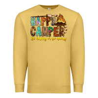 Antique Gold Happy Camper Be Happy Or Go Away Premium Sweatshirt - CowhideDigitalArt