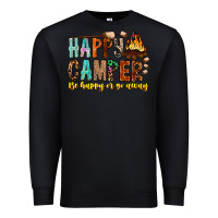 Black Happy Camper Be Happy Or Go Away Premium Sweatshirt - CowhideDigitalArt
