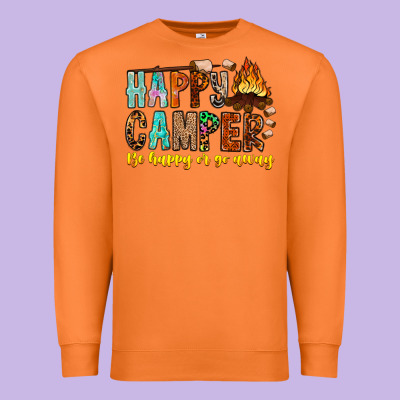 Happy Camper Be Happy Or Go Away Premium Sweatshirt Designed By Cowhidedigitalart