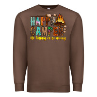 Chestnut Happy Camper Be Happy Or Go Away Premium Sweatshirt - CowhideDigitalArt