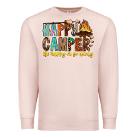 Pale Pink Happy Camper Be Happy Or Go Away Premium Sweatshirt - CowhideDigitalArt