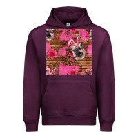 Mauve Wine easter heifer with bunny ears seamless pattern Urban Hoodie - Artiststas