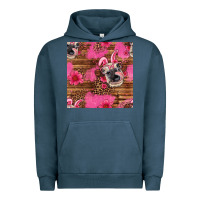 Pigment Midnight Navy easter heifer with bunny ears seamless pattern Urban Hoodie - Artiststas