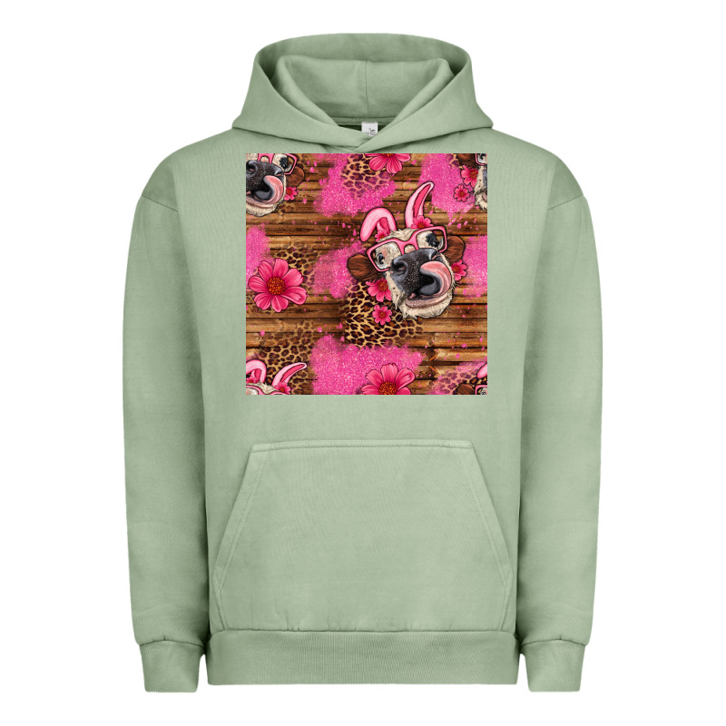 Easter Heifer With Bunny Ears Seamless Pattern Urban Hoodie by Artiststas | Teevron