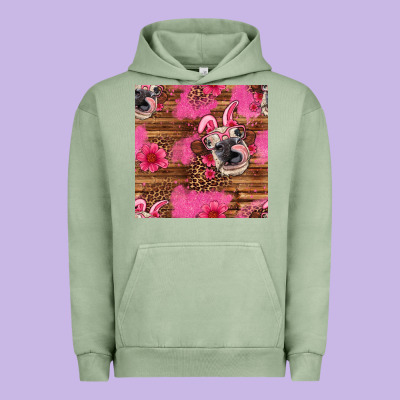 Easter Heifer With Bunny Ears Seamless Pattern Urban Hoodie Designed By Artiststas