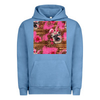 Pigment Pebble Blue easter heifer with bunny ears seamless pattern Urban Hoodie - Artiststas