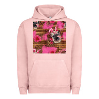Pigment Salmon easter heifer with bunny ears seamless pattern Urban Hoodie - Artiststas