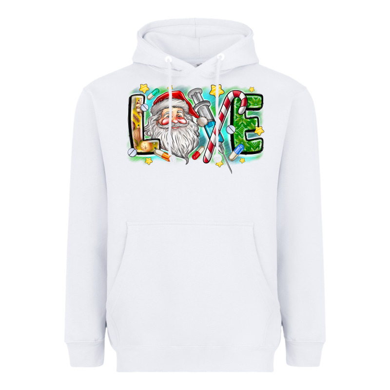 Love Santa Heavyweight Hoodie by CowhideDigitalArt | Teevron