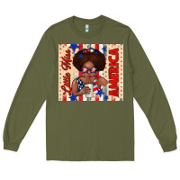 Army Green little miss america Long Sleeve Tee - TumblerDesignByShophia