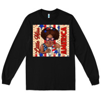 Black little miss america Long Sleeve Tee - TumblerDesignByShophia