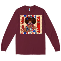 Burgundy little miss america Long Sleeve Tee - TumblerDesignByShophia