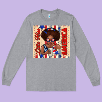 Little Miss America Long Sleeve Tee Designed By Tumblerdesignbyshophia